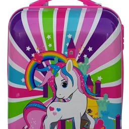 Small Cabin Suitcase (20 inch) 4 Wheels - Lightweight Kids Rolling Luggage With Hard Shell Carry On Travel Trolley Bag - Multicolor-image-85