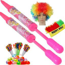 (2 Pichkari + 3 Magic Balloon+ 1 Malinga Wig+ 1 Holi Cap)for Kids Holi Party Fun Water Gun-image-62
