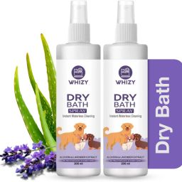 Dry Bath Spray (Pack of 2) | Waterless Cleansing with Lavender Oil | Anti-Bacterial, Itch Relief Aloevera & Lavender Dog Shampoo-image-54
