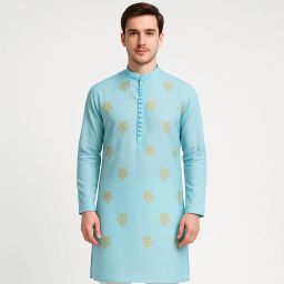 Men Printed Cotton Blend Straight Kurta-image-91