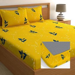 170 TC Cotton King Printed Fitted (Elastic) Bedsheet-image-25