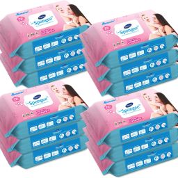 Spongee Baby Wet Wipes, 150 x 200 mm, 72 Wipes/Pack (White, Pack of 12, 864 Wipes)-image-50