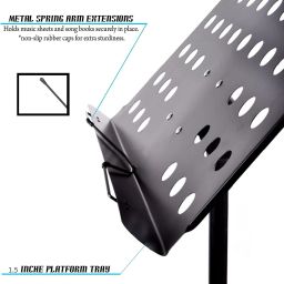 techtest Orchestral Music Notation Stand for Singers Portable Folding Music Stand Holder Heavy Book Singing Stand Script Stand with Music Sheet Clip Holder Tripod Base for Books, Notes, Lyrics, Music Stand, Music Notation Stand, Book Notation Stand, Music Book Stand Notation Stand image 3