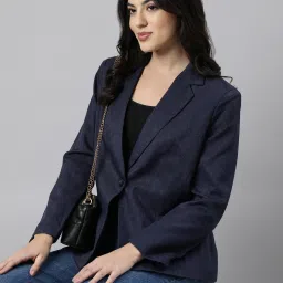 Women Solid Single Breasted Casual Blazer-image-77