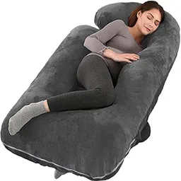 wild mint J SHAPE Microfibre Solid Pregnancy Pillow Pack of 1-picture-27
