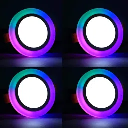LED Ceiling Panel Light 9 Watt (6+3) Down Light, Dual 3D Color RGB & White, 4 Ceiling Light Ceiling Lamp-4