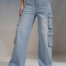 tokyo talkies Women Straight Fit Mid Rise Light Blue Jeans-picture-45
