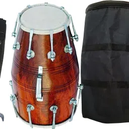 Goat skin on head side Nut & Bolts Dholak-image-36