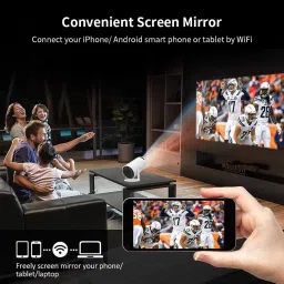 favone WIFI LED Projector1080p HD with Built-in YouTube Wifi HDMIVGA AV IN USB Miracast (5000 lm) Portable Projector image 4