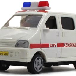 Medium size plastic pull back ambulance vehicle toy for kids (white)-56