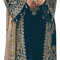 Semi Stitched Georgette Salwar Suit Material Embroidered-image-57