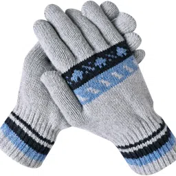 Geometric Print, Self Design, Printed Winter Men Gloves-16