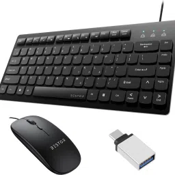 Bestor Set of 3Combosof USB Wired Keyboard ,Wired Mouse and OTG Connectorfor PC,Laptop Combo Set-5