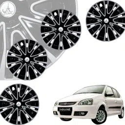 CAR WHEEL CAP/ WHEEL COVER ROVER DEGINE "SILVER_BLACK_COLOUR" 13 INCH Wheel Cover For Tata Indica, Eeco, A-Star, Esteem, Zen Estilo, Accent, Alto K10, i10, Spark, S-Presso LXI Petrol-image-83