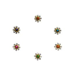Comet Busters Set Of 6 Embellished Designer Bindis - Multicoloured-0