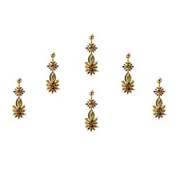 Comet Busters Gold-Toned Embellished Bindis - 6 Pcs-20