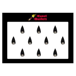 Comet Busters 10 Pcs Embellished Reusable Designer Bindis - Black-50