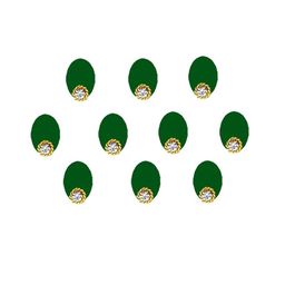 Comet Busters 10 Pcs Embellished Reusable Oval Bindis - Green image 3