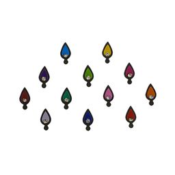Comet Busters 12 Pcs Embellished Reusable Designer Bindis - Multicoloured image 3