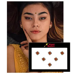 Comet Busters Rust Red Set of 7 Stone Studded Bindis image 2