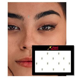 Comet Busters 12 Pcs Embellished Reusable Designer Bindis - Gold-Toned image 3