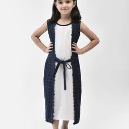 Eavan Girls Colourblocked Cotton A-Line Midi Dress-image-20