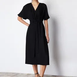 Trendyol Flared Sleeve A-Line Midi Dress-picture-54