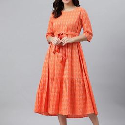 BAESD Ethnic Motifs Printed A-Line Midi Opaque Casual Dress-picture-46