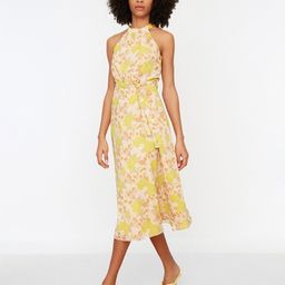 Trendyol Women Yellow Floral A-Line Midi Dress-picture-44