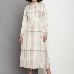 Tommy Hilfiger Checked A-Line Midi Dress-image-18