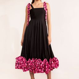 KAORI BY SHREYA AGARWAL Floral Printed Fit and Flare Midi Dress-image-21