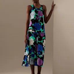 Marks & Spencer Floral Printed Shoulder Strap A-Line Midi Dress-picture-11