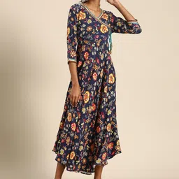 Anouk Floral Print Liva A-Line Midi Dress-picture-25