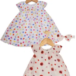 Creative Kids Girls Pack Of 2 Polka Dots Printed A-Line Dress-17