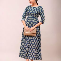 FCV Ethnic Motifs Printed Empire Midi Dress-picture-24