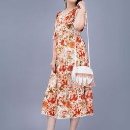 Mintmarie Floral Print Empire Midi Dress-image-31