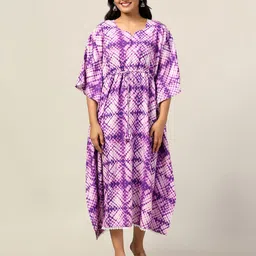 Moda Rapido Women Tie and Dye Printed Kaftan Midi Dress-image-47