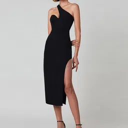 StyleCast One Shoulder Side Slit Sheath Midi Dress-image-56