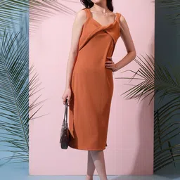 Tokyo Talkies Shoulder Strap Sheath Midi Dress-picture-10