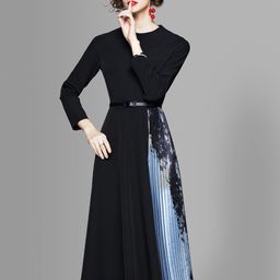 JC Collection Women Black & Blue Midi Dress-image-99