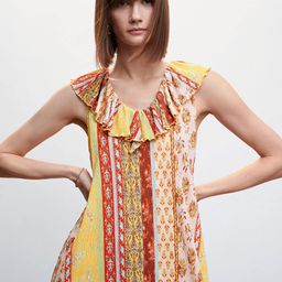 MANGO Ethnic Motifs A-Line Sustainable Midi Dress-image-23
