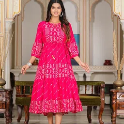 IKRASS Keyhole Neck Fit and Flare Midi Dress-image-86