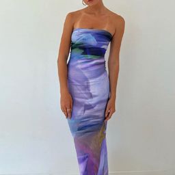 StyleCast x Revolte Tie and Dye Strapless Bodycon Midi Dress-image-38