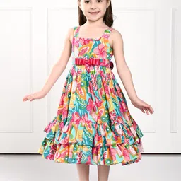 THE PONY & PEONY CO. Girls Square Neck Fit and Flare Dress-image-2