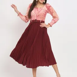OTABU Abstract Print Smocked Fit & Flare Linen Midi Dress-picture-7