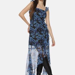 ISU Floral Printed A-Line Midi Dress-image-0
