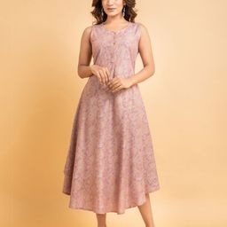 SUTI Floral Printed Midi Ethnic Dress-image-44