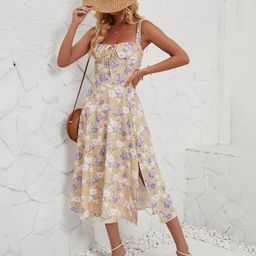 JC Mode Floral Printed Fit & Flare Midi Dress-image-43