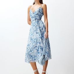 Trendyol Floral Print Shoulder Straps Fit & Flare Midi Dress-image-8