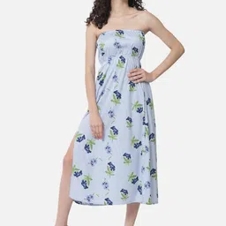 ALL WAYS YOU Floral Printed Strapless Fit & Flare Midi Dress-picture-30